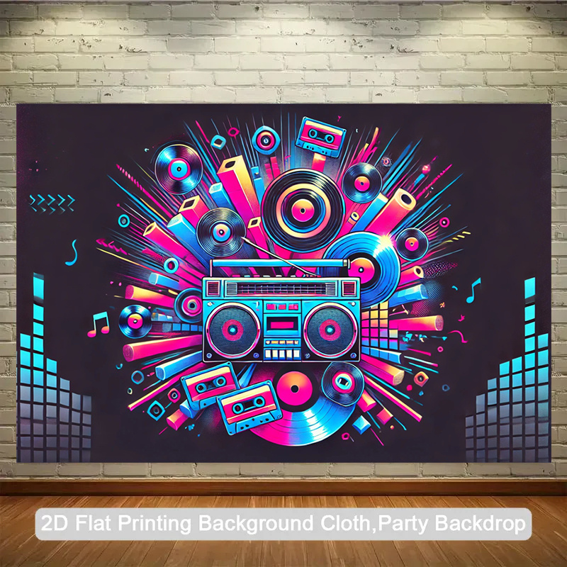 Audio Music For Background - 2D 평면형, 일체형 제품. 레트로 휴대용