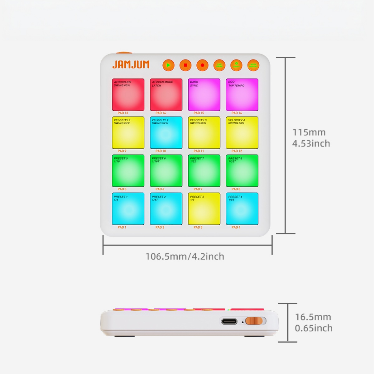 JAMJUM JP-MINI 무선 MIDI 패드 컨트롤러 - Midi Controller Pad 리뷰 및 가격